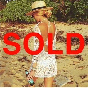 JEASONA white crochet lace bathing suit coverup